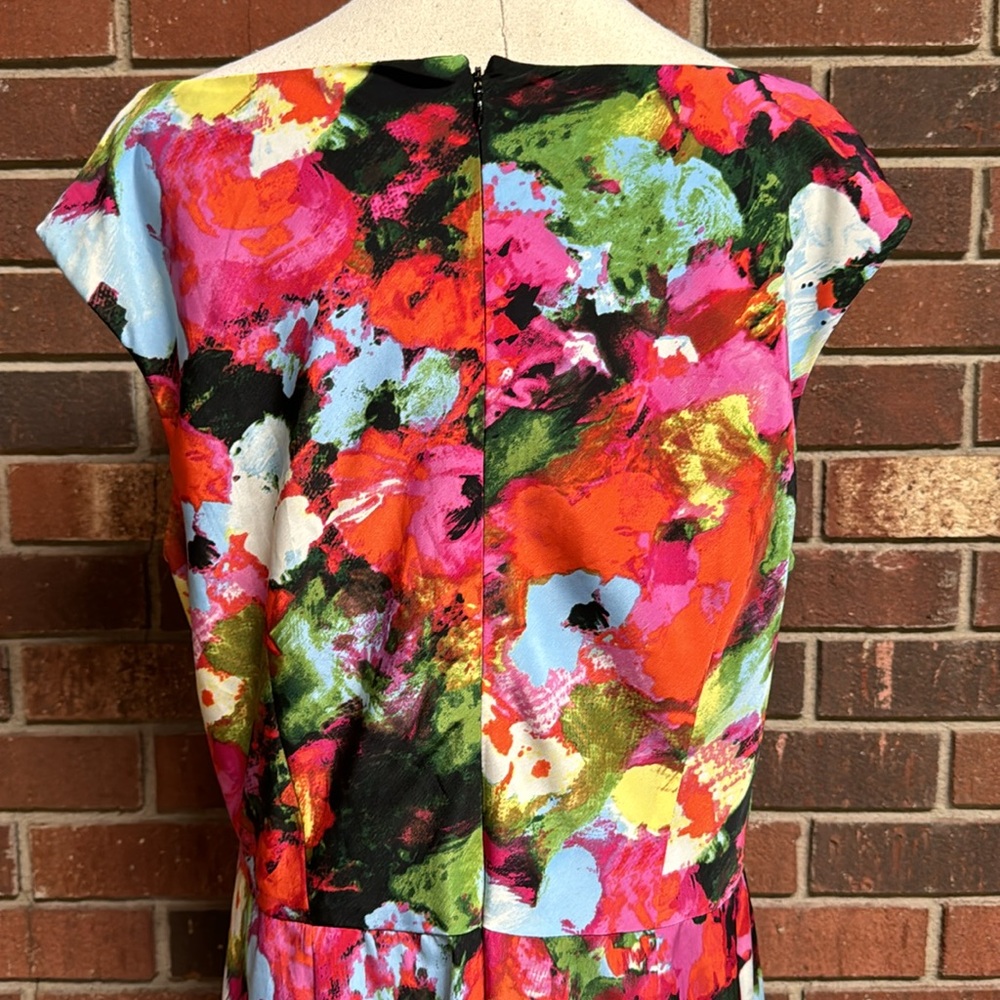 Jones‎ Wear Vibrant Multicolor Abstract Floral Dress Size 16 - Picture 5 of 11